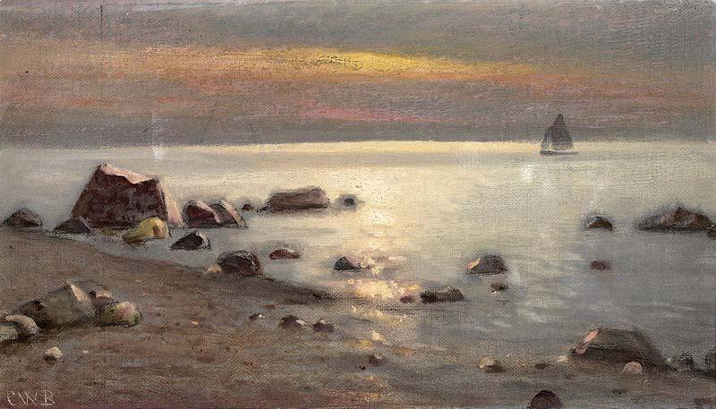 Carl Wilhelm Barth Strand ved Ogne, Jaderen Sweden oil painting art